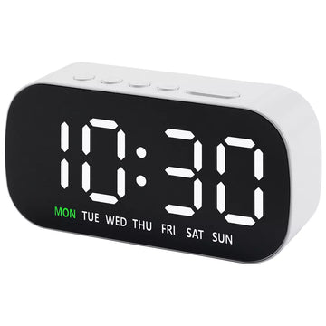 Dual Alarm Digital Clock with 5-Level Brightness and Snooze Function